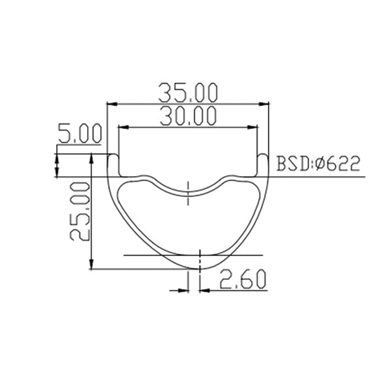 29" MTB Rim 35mm asymmetric