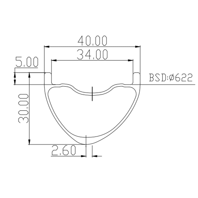 29" MTB Rim 40mm asymmetric