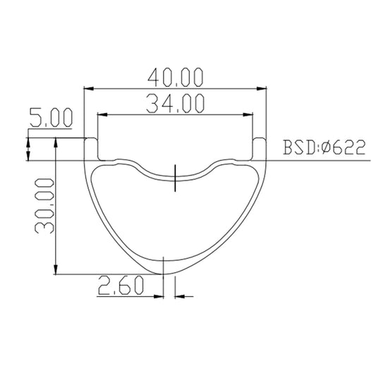 29" MTB Rim 40mm asymmetric